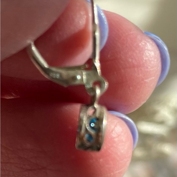 NWOT Swiss Blue Topaz and Silver Earrings - Picture 3 of 8